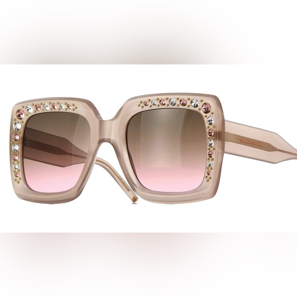 Carolina Herrera Her Pink/Nude Rhinestone Sunglasses FULL INCLUSION